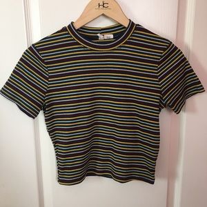 Striped Cropped Tee